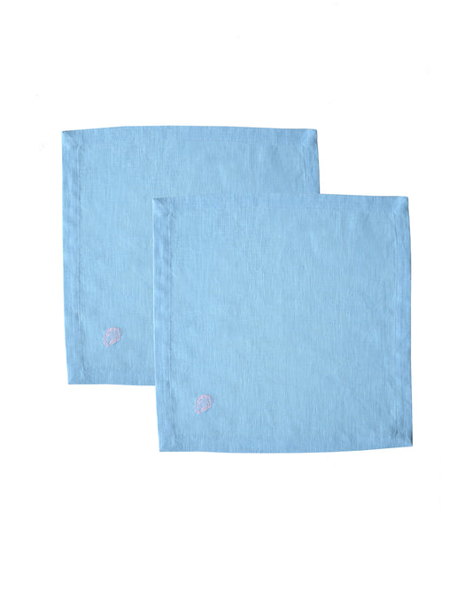 Serviette, 2er HUÎTRE hellblau & rosa Bild 2