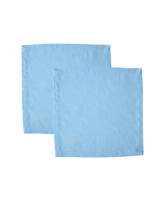 Serviette, 2er CROISSANT hellblau & creme Bild 2