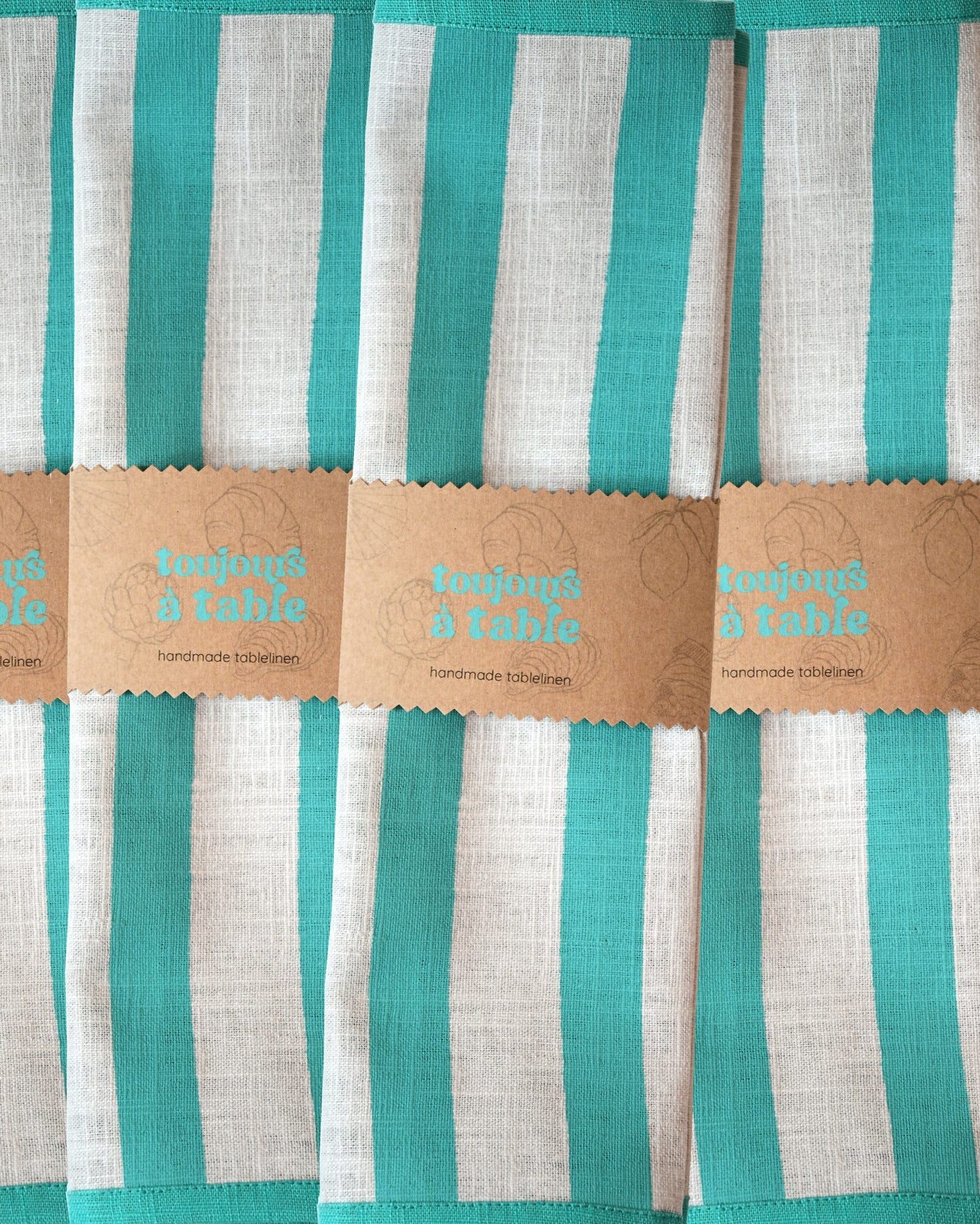 Serviette, 2er MARINIÈTTE sand & türkis Bild 3