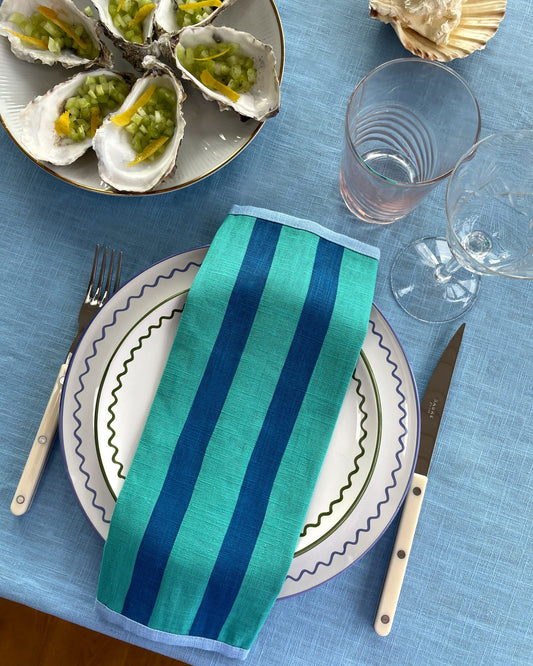 Serviette, 2er MARINIÈTTE türkis & blau Bild 2