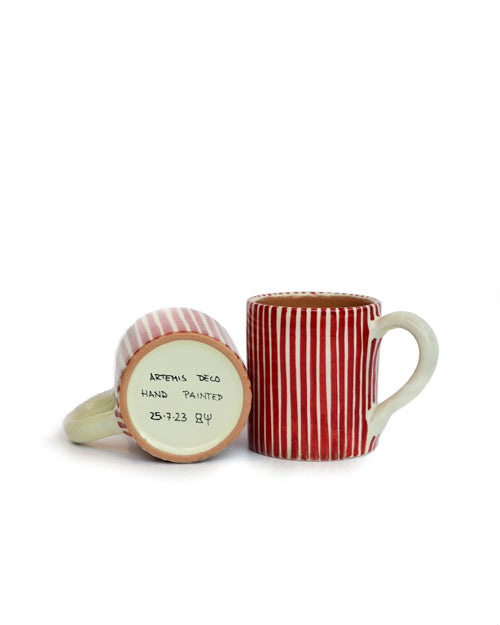 Becher VACANZA rot-weiß gestreift Bild 2