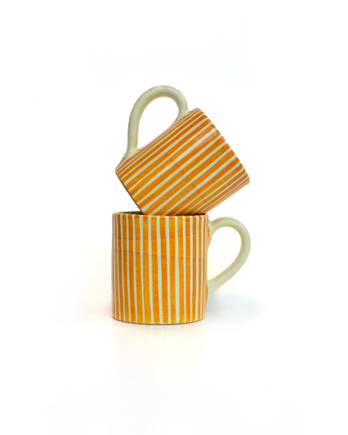 Becher VACANZA gelb-weiß gestreift Bild 2