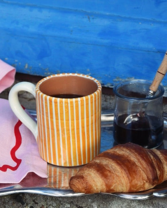 Becher VACANZA gelb-weiß gestreift Bild 3