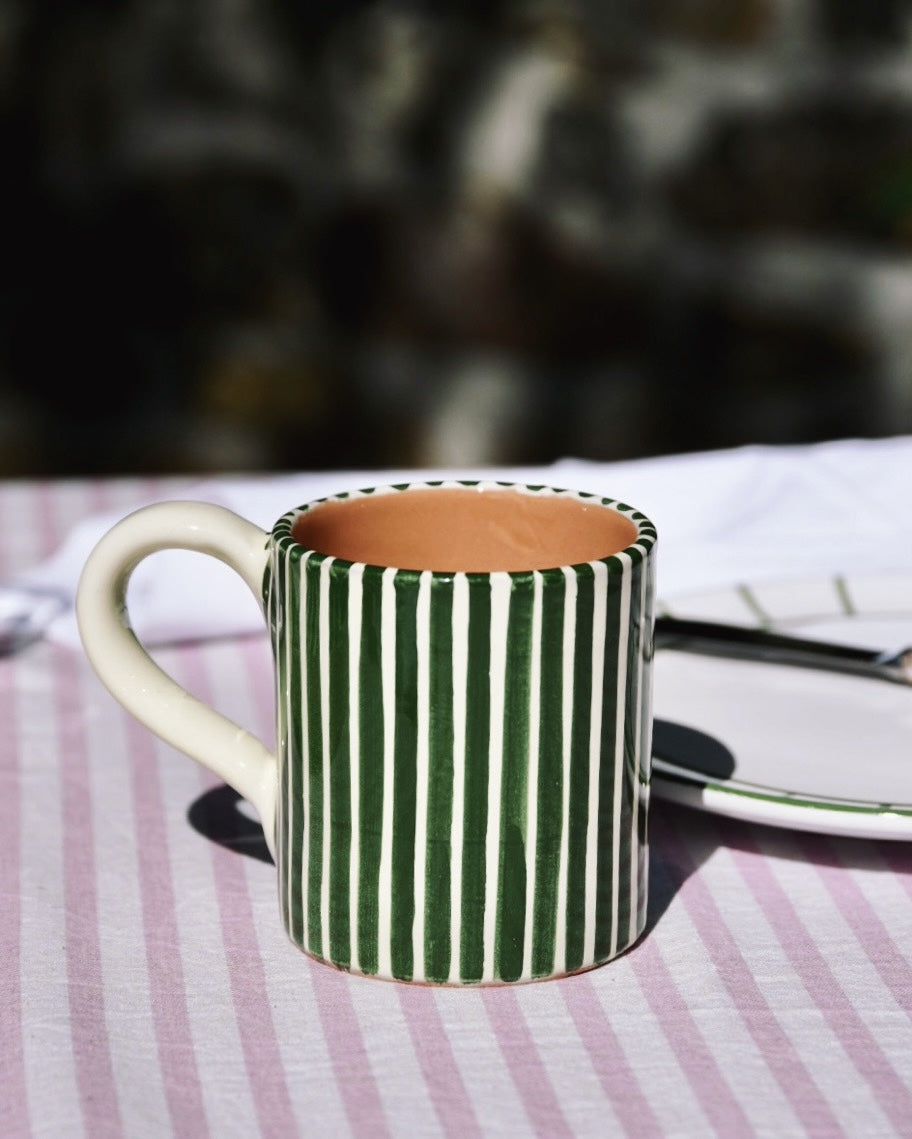 Becher VACANZA grün-weiß gestreift Bild 3