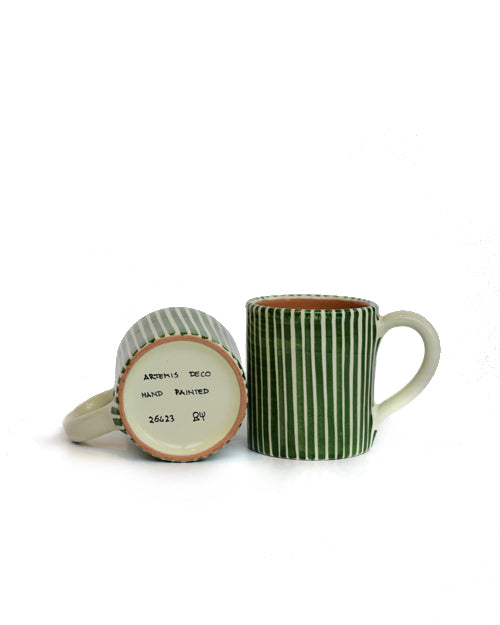 Becher VACANZA grün-weiß gestreift Bild 2