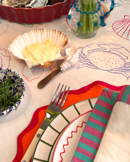 Tischset VAGUE orange & rot Bild 3