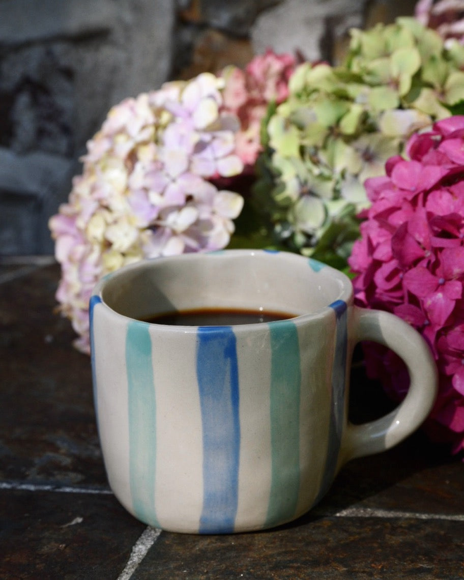 Becher RAYURES blau-grün gestreift Bild 3