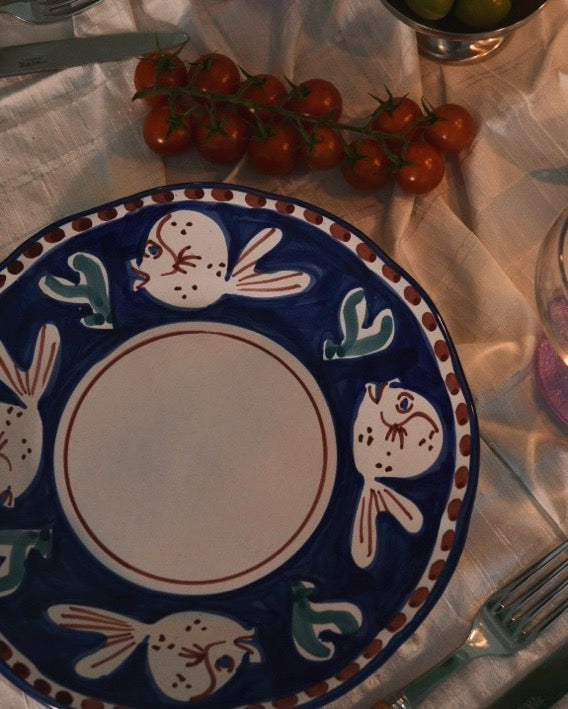 Teller PESCE blau Bild 3