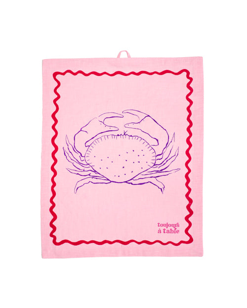 Geschirrtuch SALUT LE CRABE rosa & rot Bild 2
