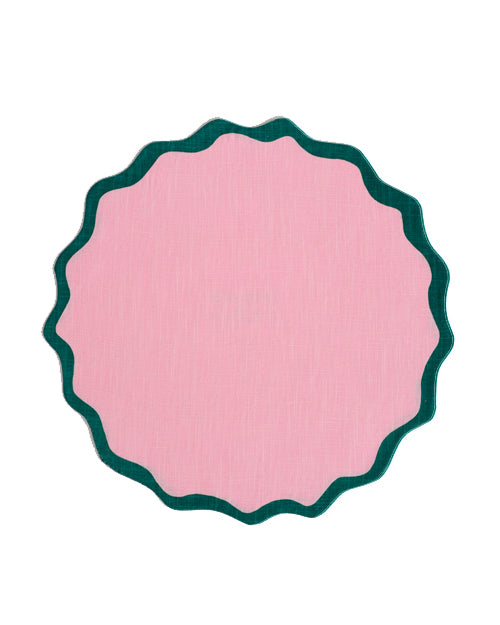 Tischset VAGUE rosa & dunkelgrün Bild 2