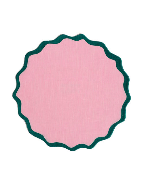 Tischset VAGUE rosa & dunkelgrün Bild 2