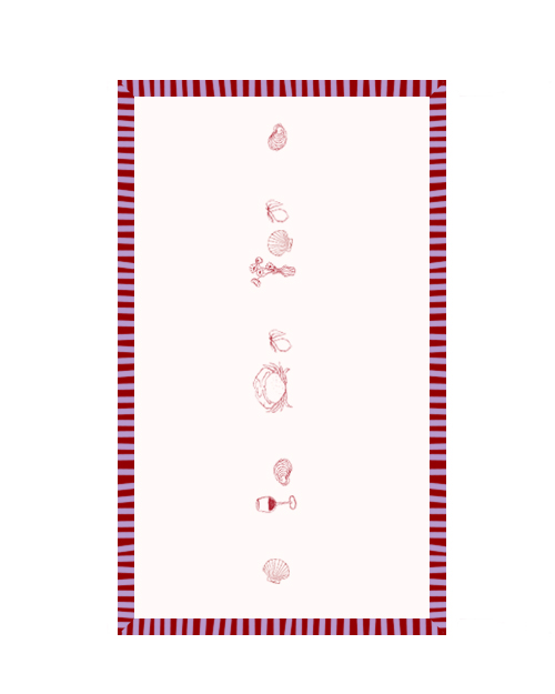 Tischdecke LE CRABE HEUREUX rot & flieder Bild 2