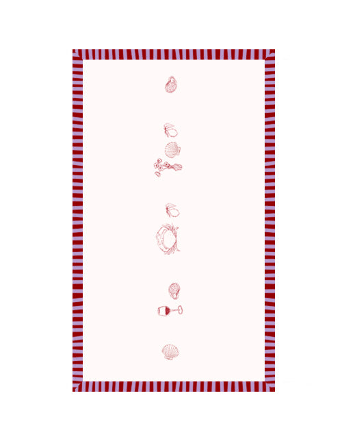 Tischdecke LE CRABE HEUREUX rot & flieder Bild 2