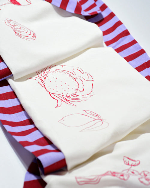 Tischdecke LE CRABE HEUREUX rot & flieder Bild 5