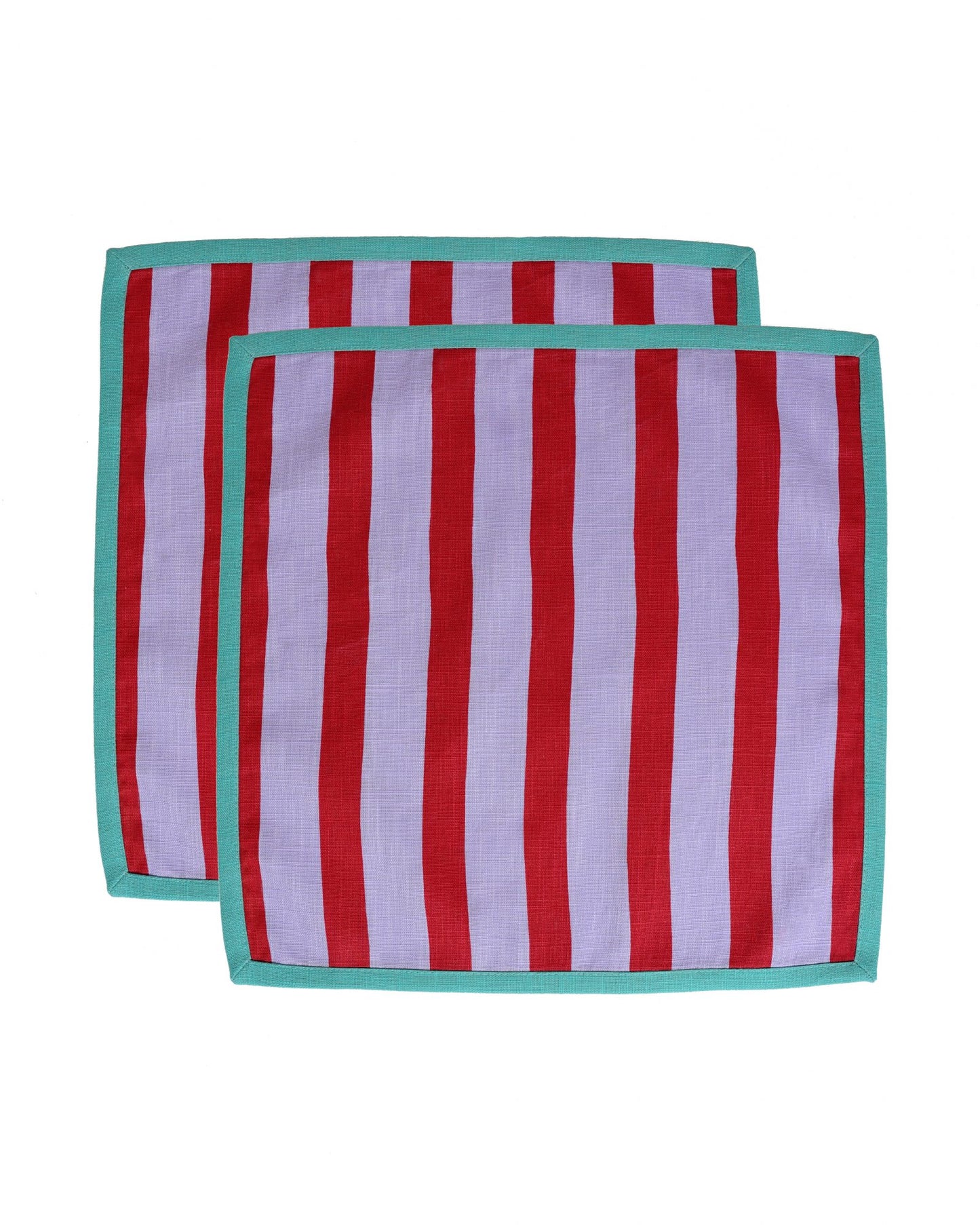 Serviette, 2er MARINIÈTTE flieder & rot Bild 2