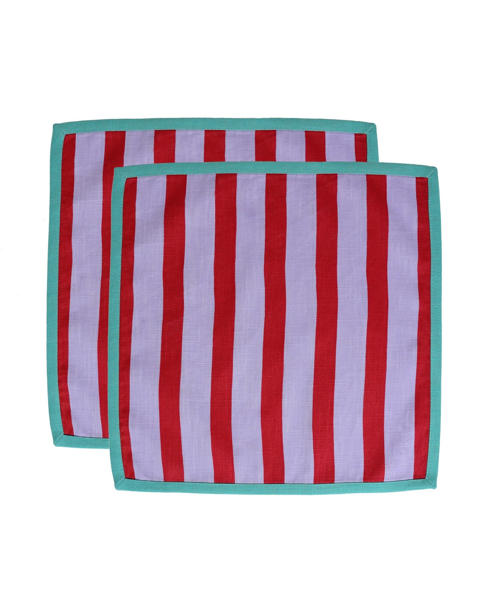 Serviette, 2er MARINIÈTTE flieder & rot Bild 2