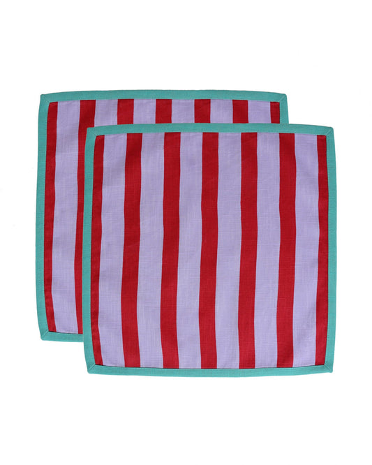 Serviette, 2er MARINIÈTTE flieder & rot Bild 2