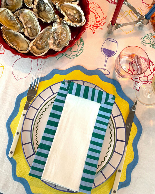 Tischset VAGUE gelb & hellblau Bild 1