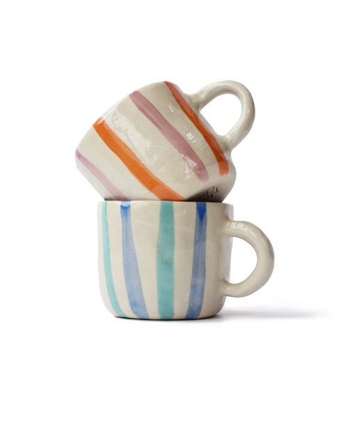 Becher RAYURES rosa-orange gestreift Bild 1