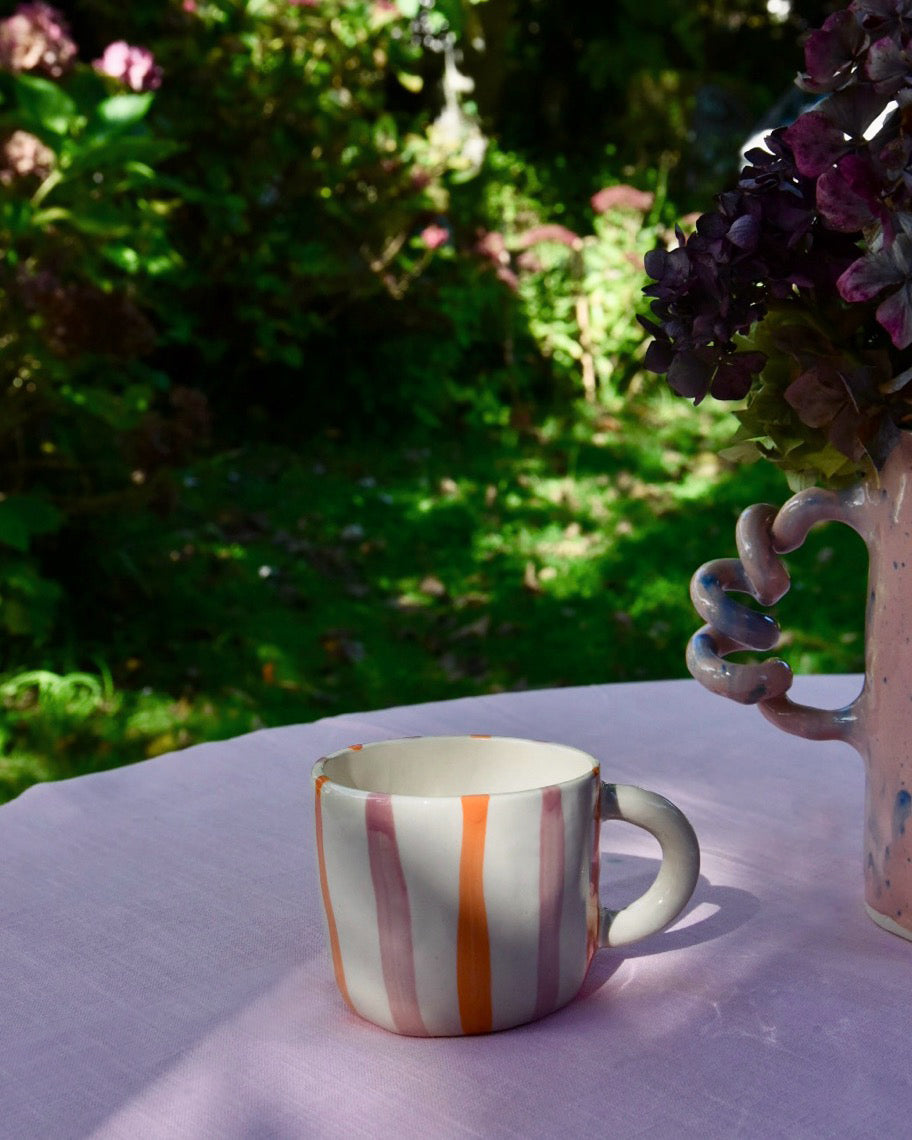 Becher RAYURES rosa-orange gestreift Bild 1