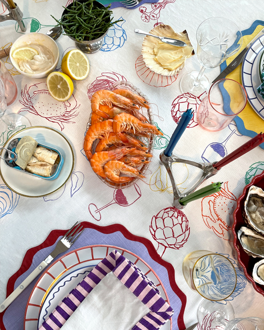 Tischdecke L'HUÎTRE ET SES AMIS weiß & multicolour Bild 1