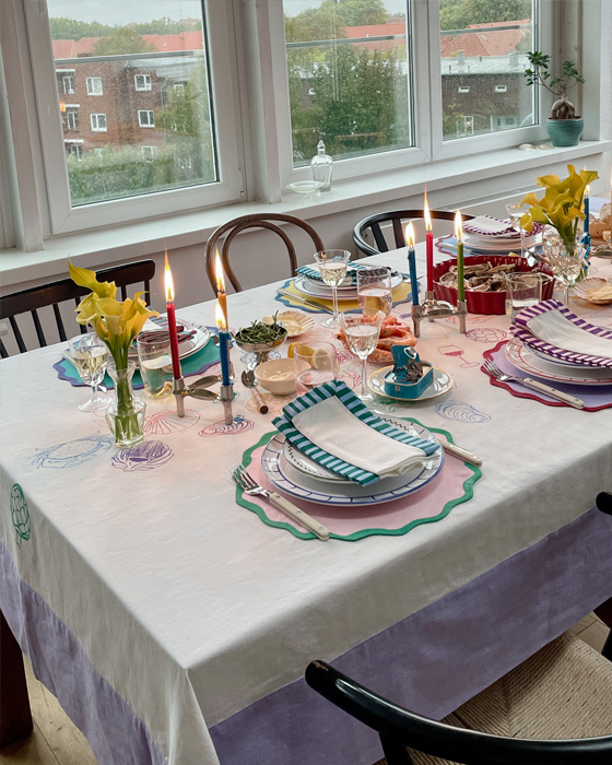 Tischdecke L'HUÎTRE ET SES AMIS weiß & multicolour Bild 3