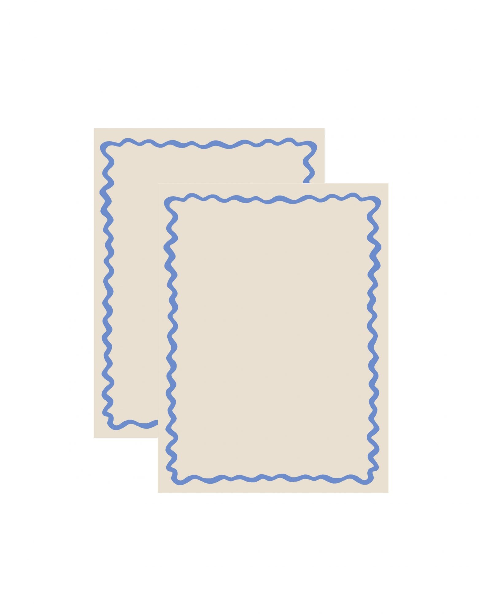 Serviette, 2er PETITES VAGUES beige & hellblau Bild 2