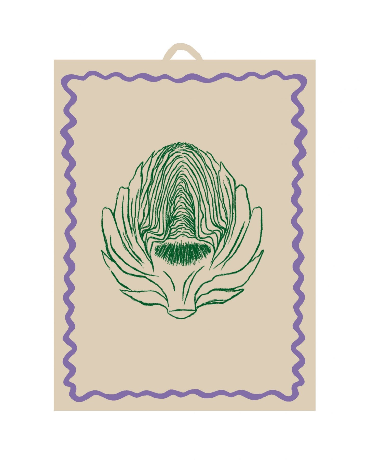 Geschirrtuch L'ARTICHAUT beige & dunkelgrün Bild 2