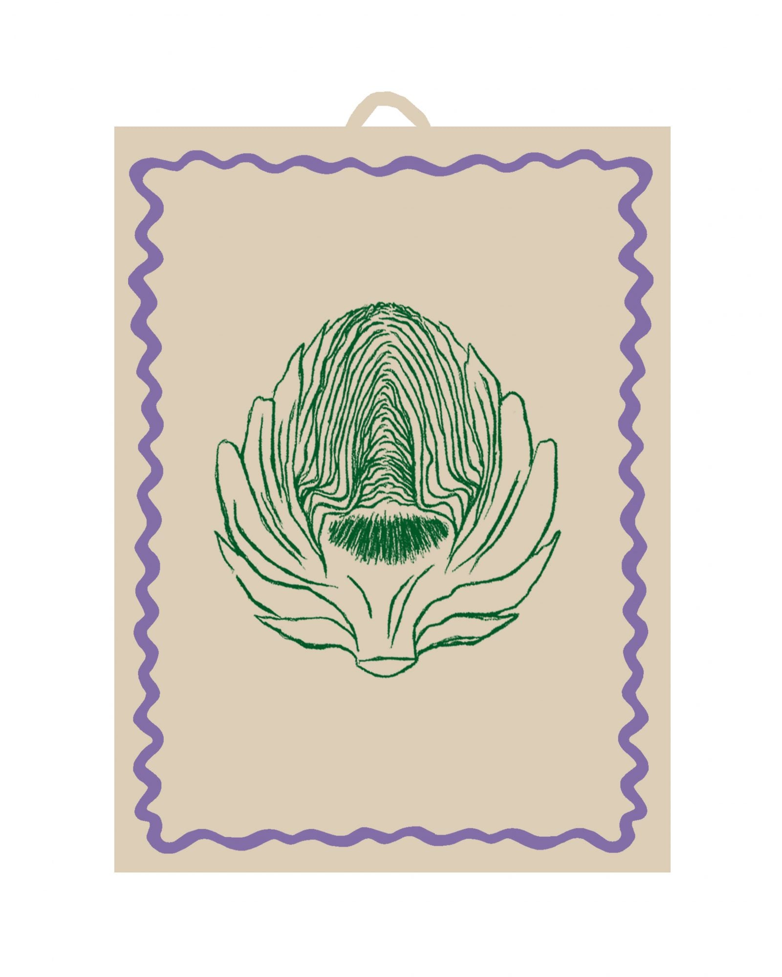 Geschirrtuch L'ARTICHAUT beige & dunkelgrün Bild 2