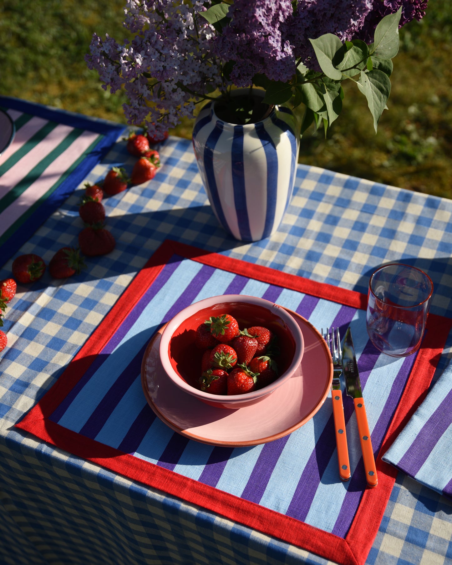 Tischset MARINIÈRE hellblau & violett Bild 1