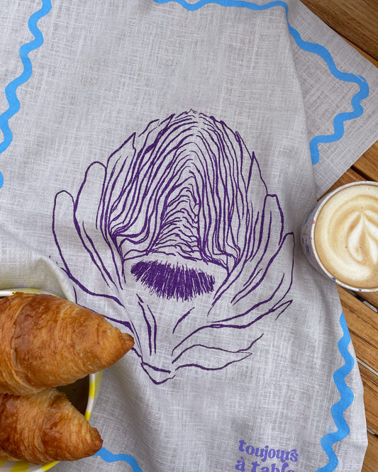 Geschirrtuch L'ARTICHAUT beige & violett Bild 1