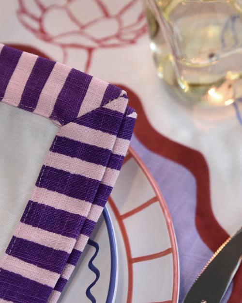 Serviette, 2er MARÉE rosa & violett Bild 1