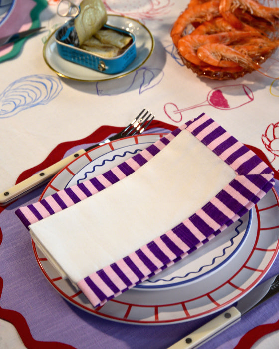 Serviette, 2er MARÉE rosa & violett Bild 1