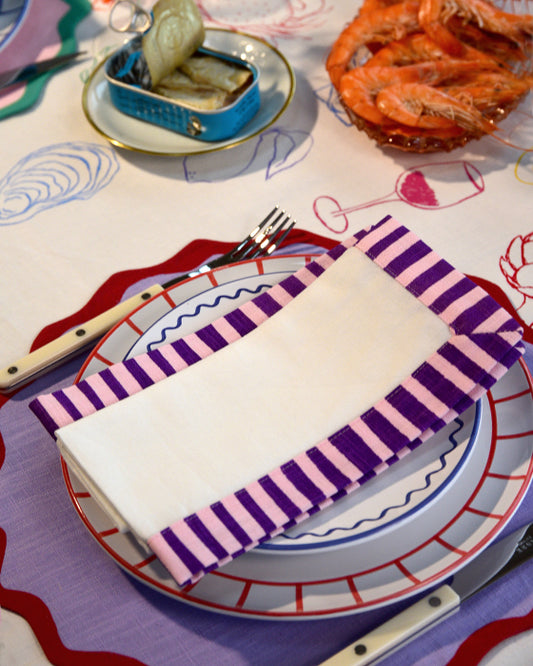 Serviette, 2er MARÉE rosa & violett Bild 1