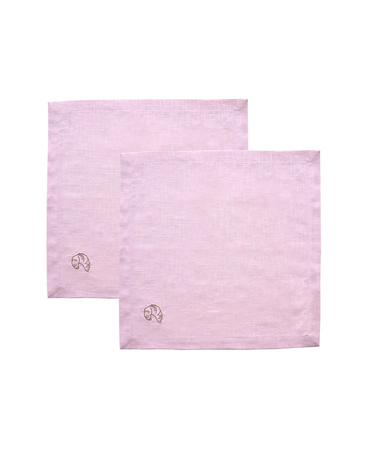 Serviette, 2er CROISSANT rosa & karamell Bild 2