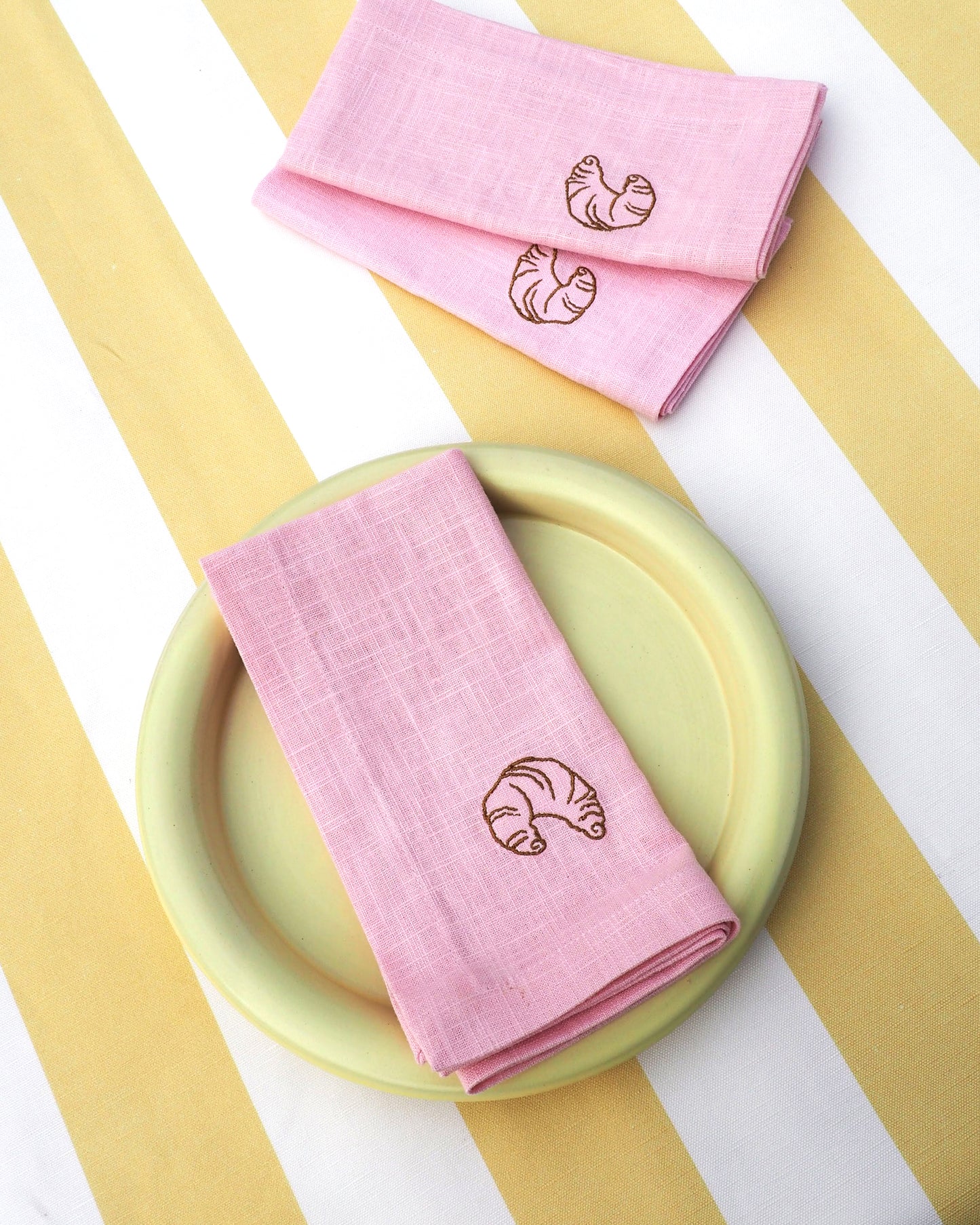 Serviette, 2er CROISSANT rosa & karamell Bild 3