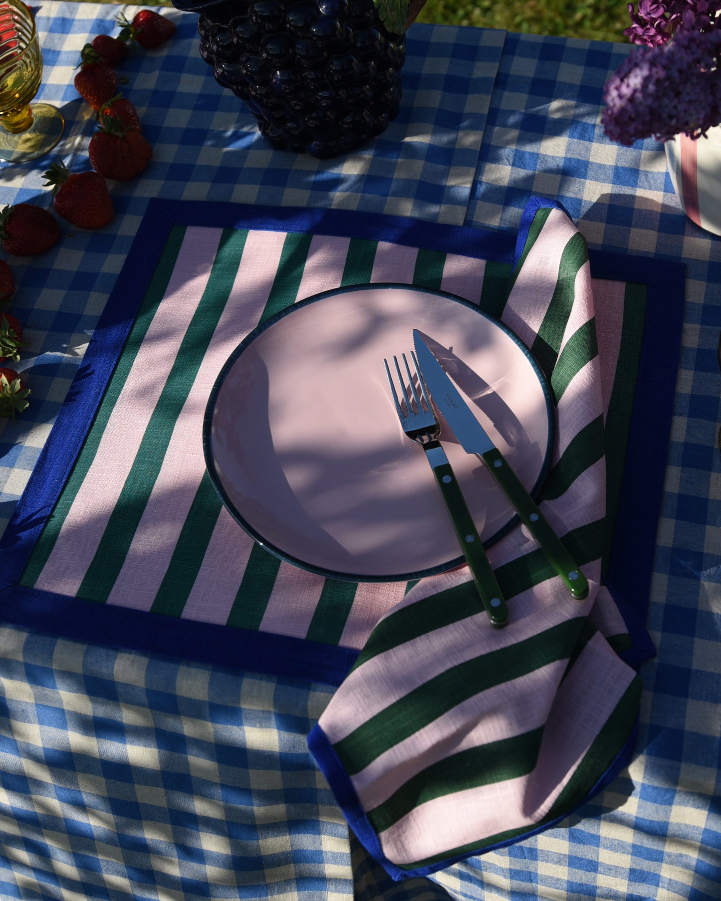 Tischset MARINIÈRE rosa & grün Bild 1