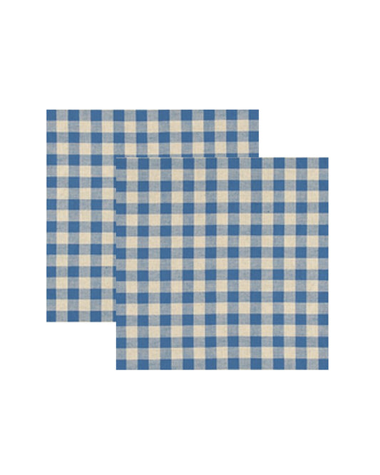 Serviette, 2er VICHY BLEU cremeweiß & blau Bild 2