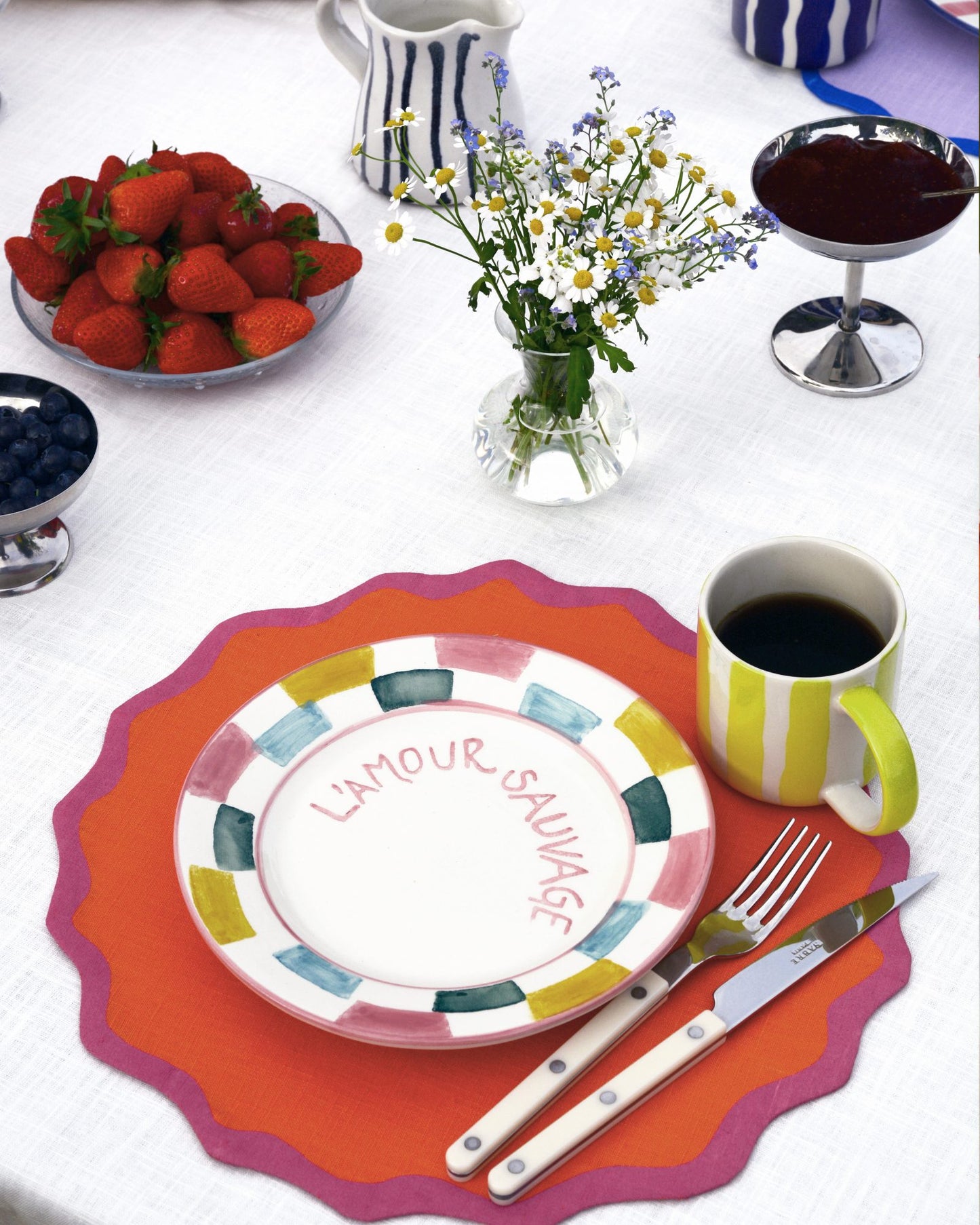 Tischset VAGUE orange & rosa Bild 3