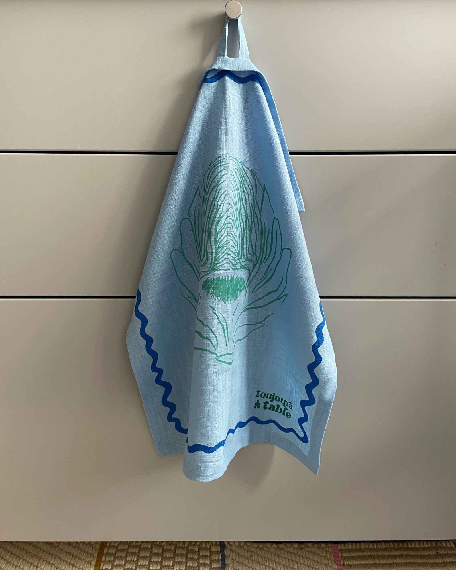 Geschirrtuch L'ARTICHAUT hellblau & mint Bild 1