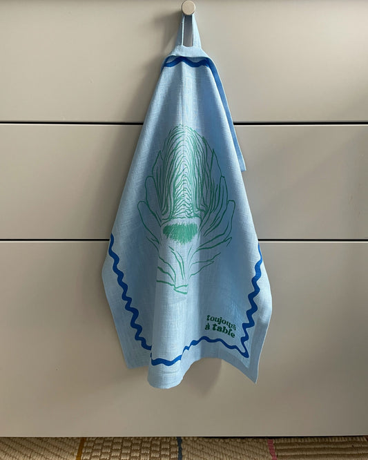 Geschirrtuch L'ARTICHAUT hellblau & mint Bild 1