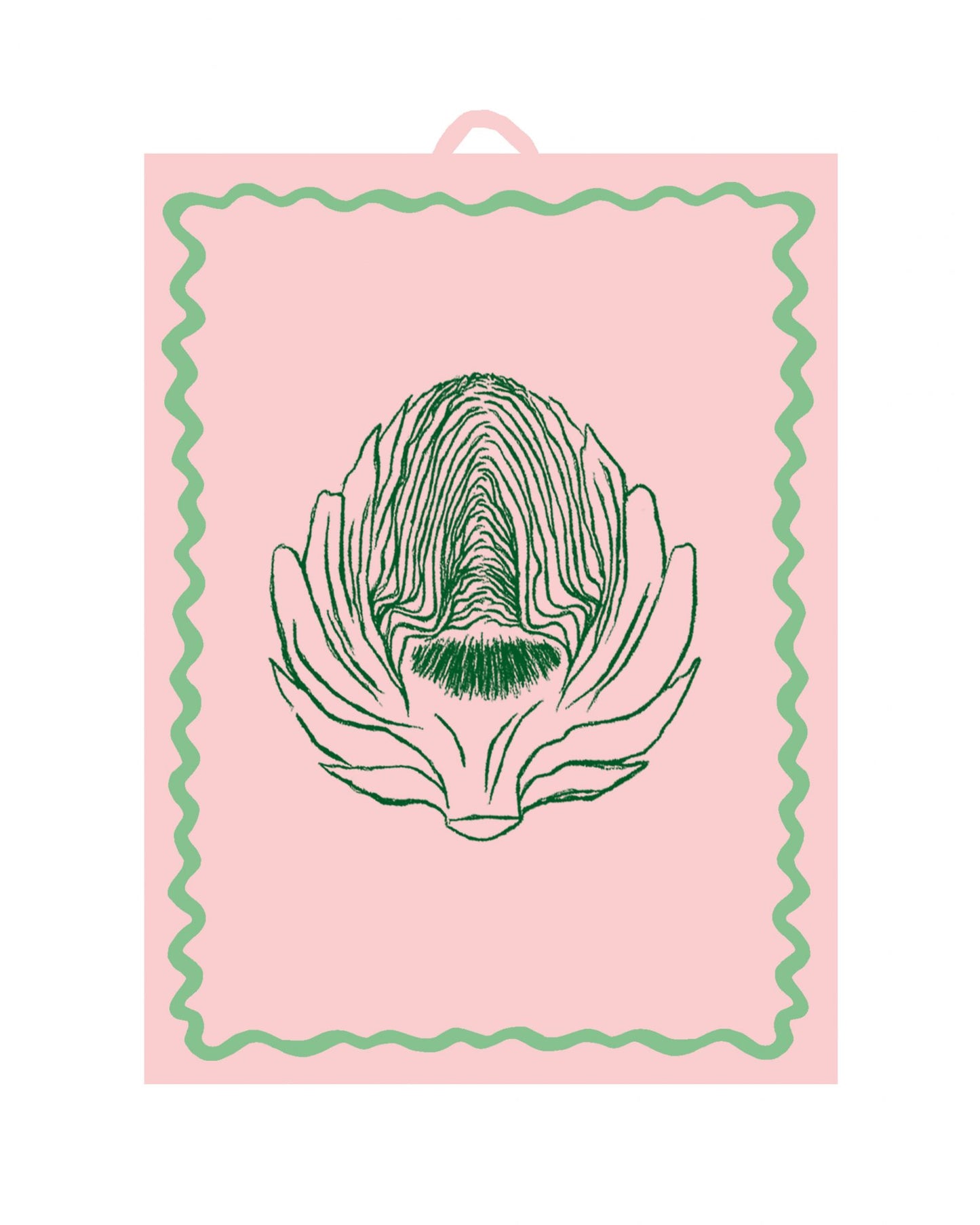 Geschirrtuch L'ARTICHAUT rosa & grün Bild 1