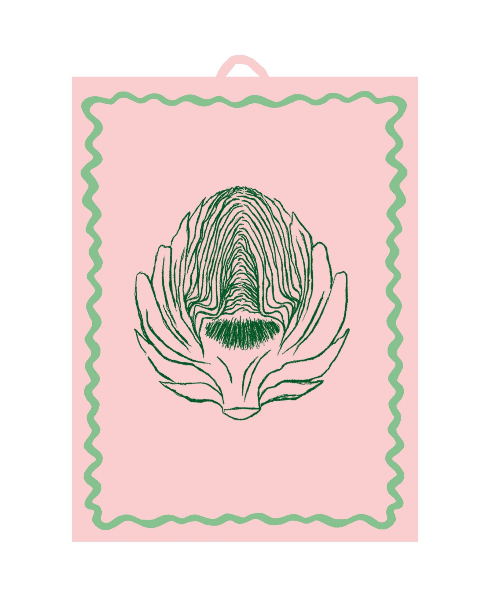 Geschirrtuch L'ARTICHAUT rosa & grün Bild 1