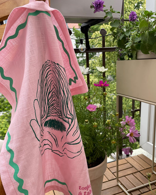 Geschirrtuch L'ARTICHAUT rosa & grün Bild 1