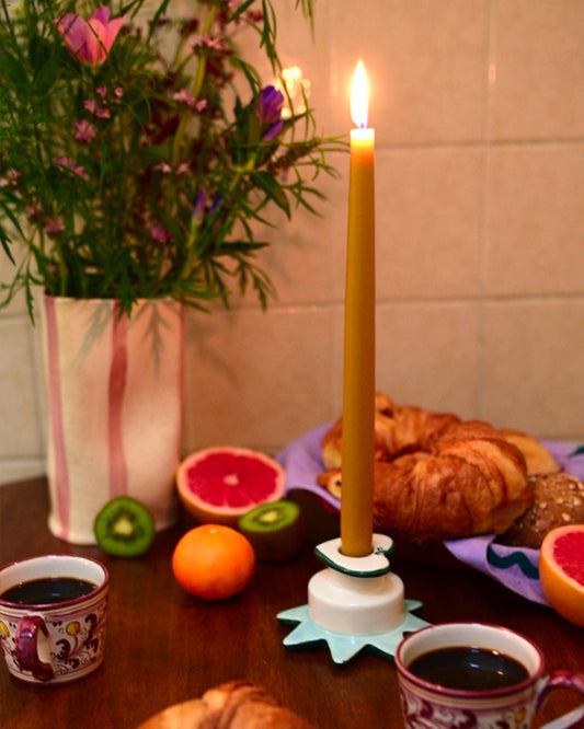 Kerzenständer STAR & HEART grün-hellblau Bild 1