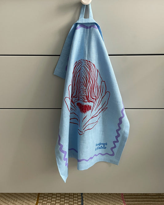 Geschirrtuch L'ARTICHAUT hellblau & rot Bild 2