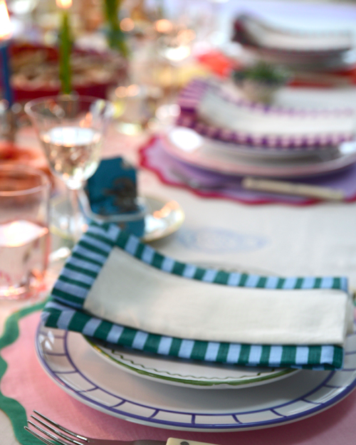 Serviette, 2er MARÉE türkis & rosa Bild 3