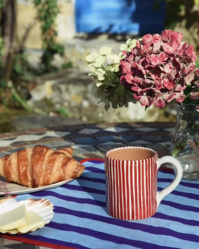 Becher VACANZA rot-weiß gestreift Bild 1
