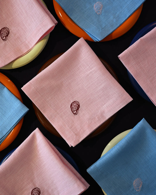 Serviette, 2er HUÎTRE rosa & rot Bild 1