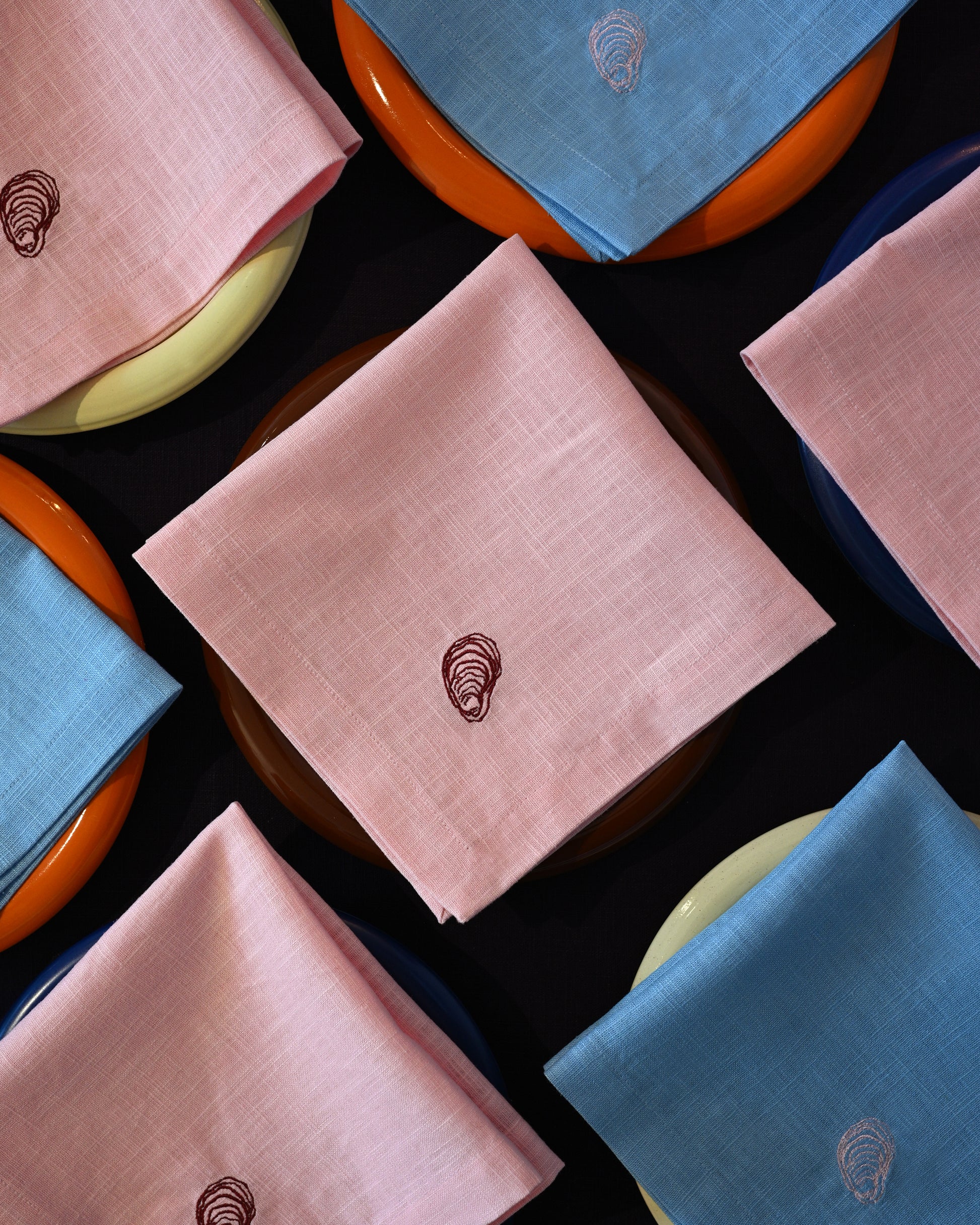 Serviette, 2er HUÎTRE rosa & rot Bild 1